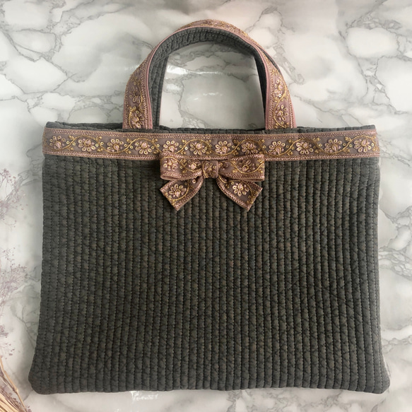 インド刺繍リボンのヌビバック ❤ 究極の一点物 韓国イブルレッスンバッグ 10枚目の画像