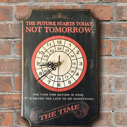 アンティーク加工 壁掛け時計（TIME） 1枚目の画像