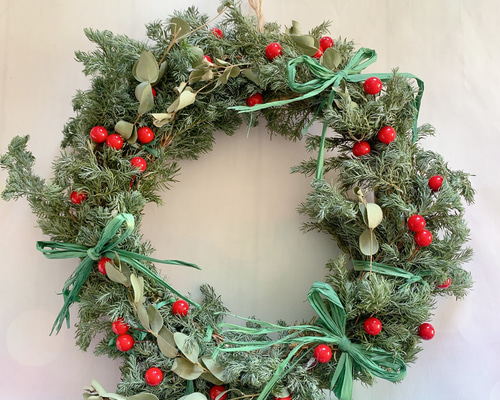 送料込】コニファーのクリスマスリース☆土台にも♪ ドライフラワー