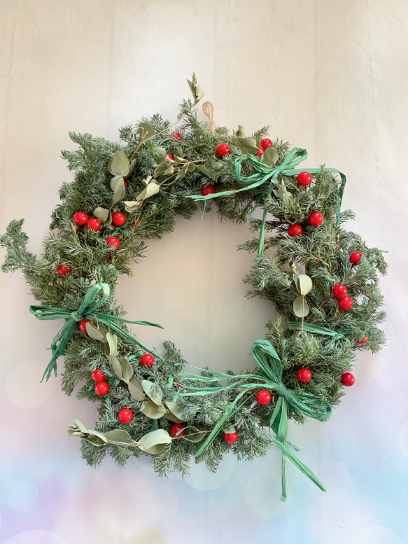 送料込】コニファーのクリスマスリース☆土台にも♪ ドライフラワー