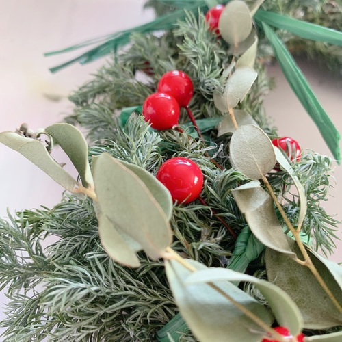 送料込】コニファーのクリスマスリース☆土台にも♪ ドライフラワー