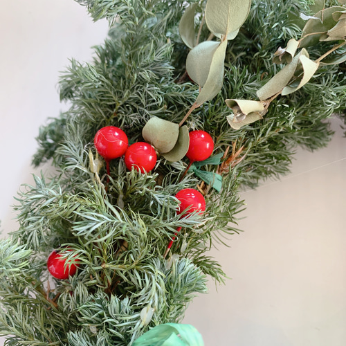 送料込】コニファーのクリスマスリース☆土台にも♪ ドライフラワー