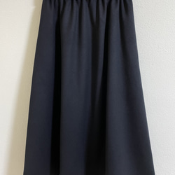 ウール混のフレアスカート(ブラック)② 2枚目の画像