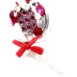 東京切子コンパクトミラー　光籠目　Jewelry Box　金赤 4枚目の画像