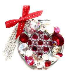 東京切子コンパクトミラー　光籠目　Jewelry Box　金赤 2枚目の画像