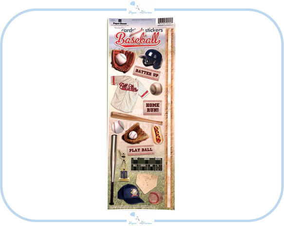 EJ92 Paper House カードストックステッカー baseball 野球 デザイン ステッカー アルバム 部活 1枚目の画像