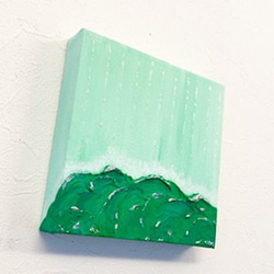 うぐいす色と緑色のREIKI ART IRONOE18ンチ×18センチ 3枚目の画像