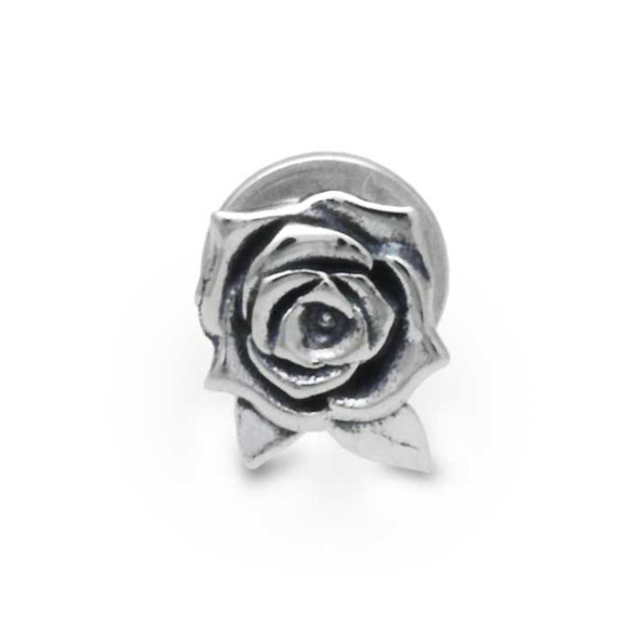 シルバー925 バラデザイン ピアス(片耳用) 薔薇 メンズピアス/シルバー925 片耳用/セカンドピアス つけっ