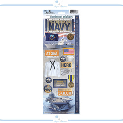 EJ96 Paper House カードストックステッカー US navy 海軍 デザイン ビッグ ステッカー アルバム 2枚目の画像