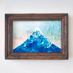 〈青の富士山〉天然石アート 2枚目の画像