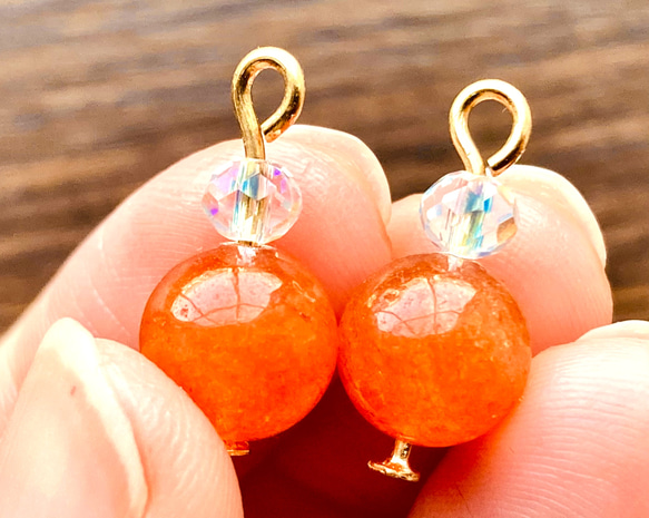 【a-38】ピアス オレゴンサンストーン a-38】ピアス オレゴンサンストーン