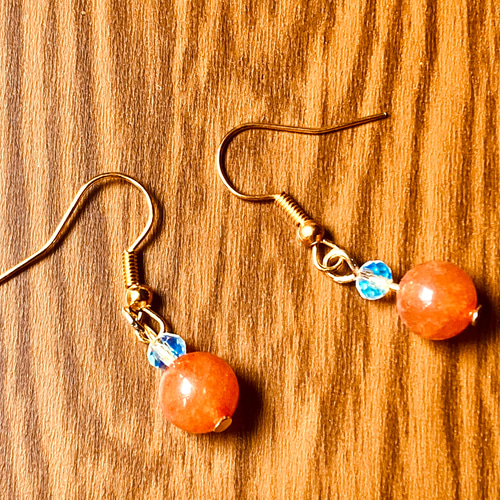 サンストーン ピアス イヤリング オレンジ サンストーン ピアス・イヤリング 揺れる 天然石 サン
