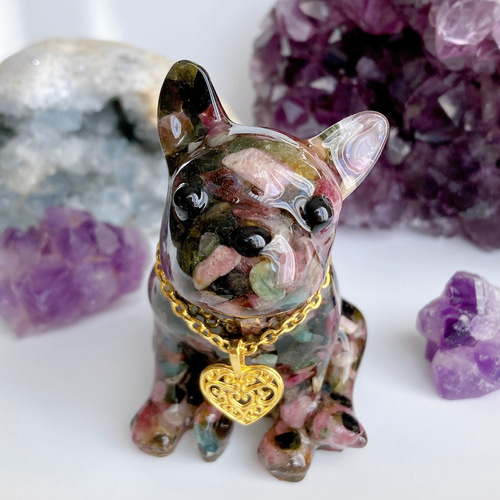 幸運✨オルゴナイト フレンチブルドッグ ブラジル産 トルマリン 原石  