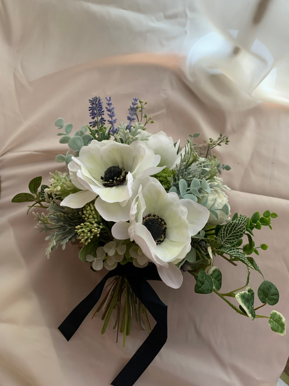 アネモネのクラッチブーケ&ブートニア ブーケ FlowerCrew 通販