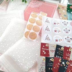 【大容量】クリスマスラッピングパック☆クリスマスカード クリスマスタグ クリスマスシール ラッピング袋 2枚目の画像