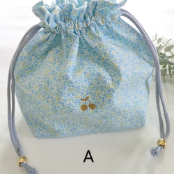カラー選べる♪お花畑のランチ巾着❁︎お弁当袋 3枚目の画像