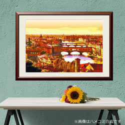 アートポスター】イタリア フィレンツェの街並みとヴェッキオ橋（作品