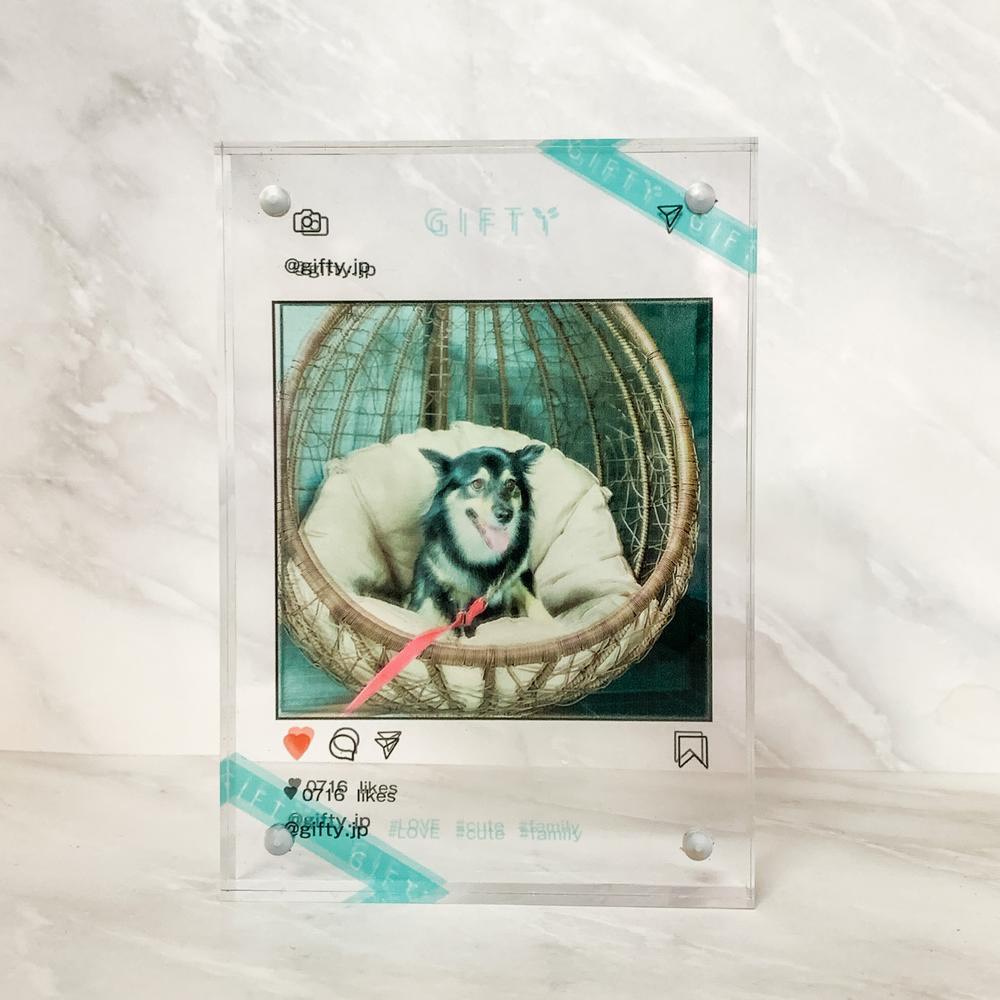 彼氏 クリスマス プレゼント アクリルフォトフレーム SNS風デザイン 誕生日 記念日 父の日 母の日 ギフト gift