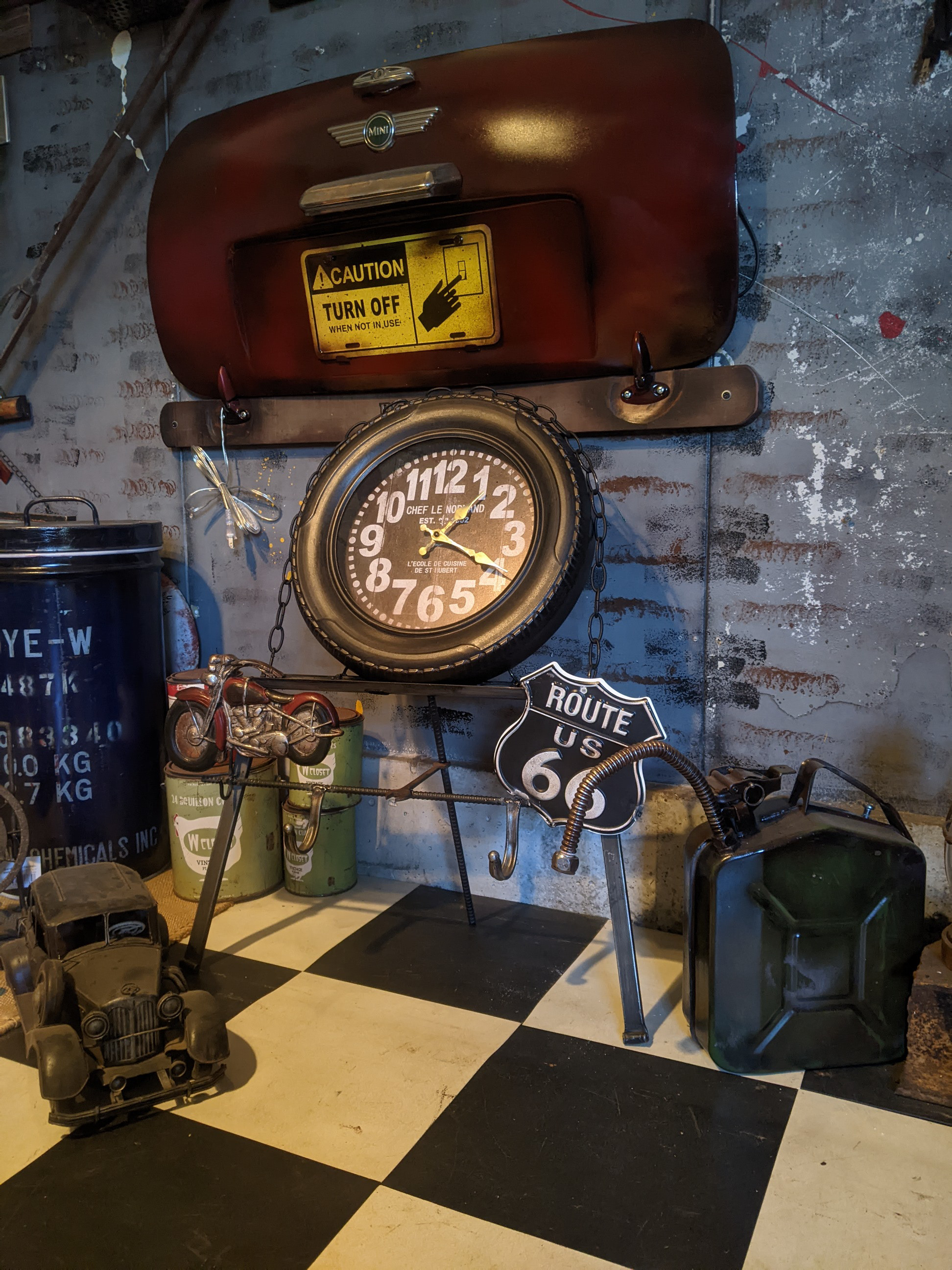 Amazon.co.jp: アメリカン ビンテージ風 タイヤ クロック （φ40cm