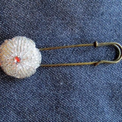 新作】ビーズボタンのカブトピン ストールピン マフラー留め ピン