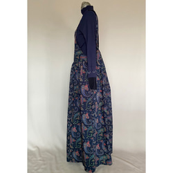 apron dress (blue paisley) 10枚目の画像