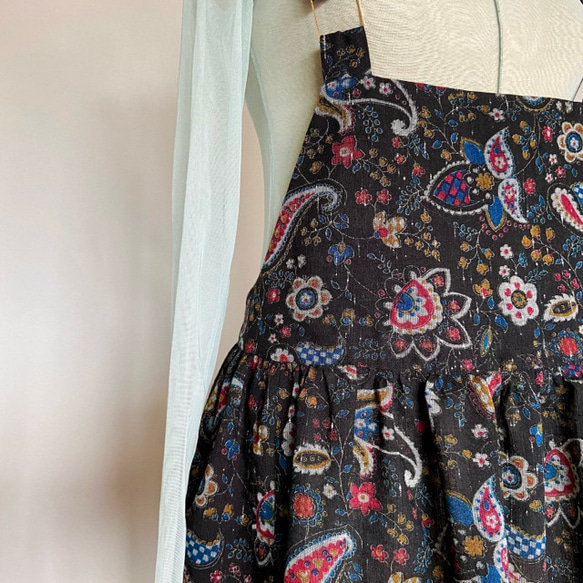 apron dress (black paisley) 10枚目の画像