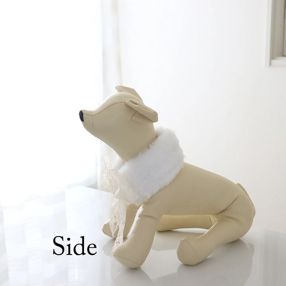 犬服＊クリスマスショール(ホワイト) 3枚目の画像