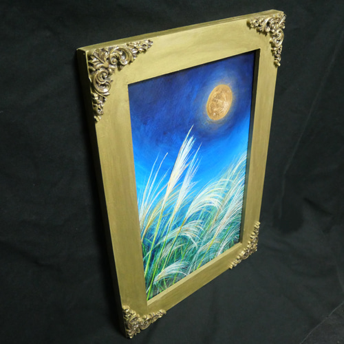 油絵 油彩 油彩画 絵 絵画 【十五夜の黄金の月】 油絵 油彩 油彩画 絵 絵画 【十五夜の黄金の月】 絵画 HR 通販