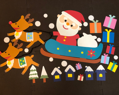 クリスマス 壁面 サンタ ソリ 12月 保育 イベント ウォールステッカー
