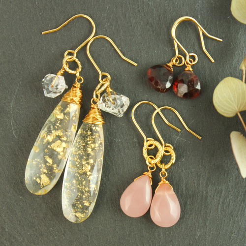 ハンドメイド天然石ピアス3点セット美品✨作家