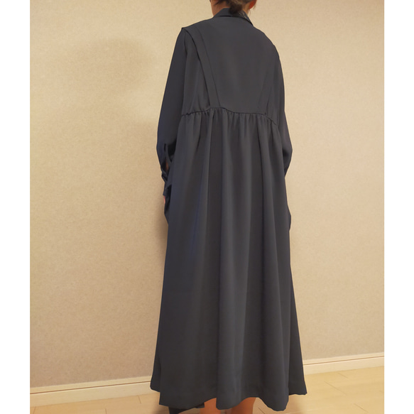 2way Design Stitch Maxi Dress  NAVY 7枚目の画像