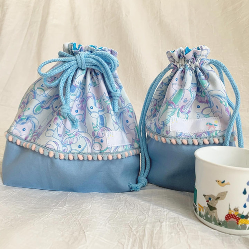 オーダーページお弁当袋&コップ袋2点セットユニコーン