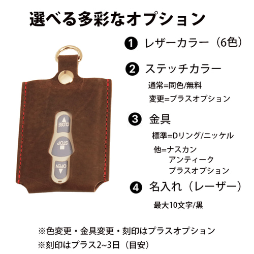 文化シャッター セレカード III リモコン レザージャケット付　未使用品 文化シャッター セレカード3 対応 本革リモコンキーケース 名入れ 国産