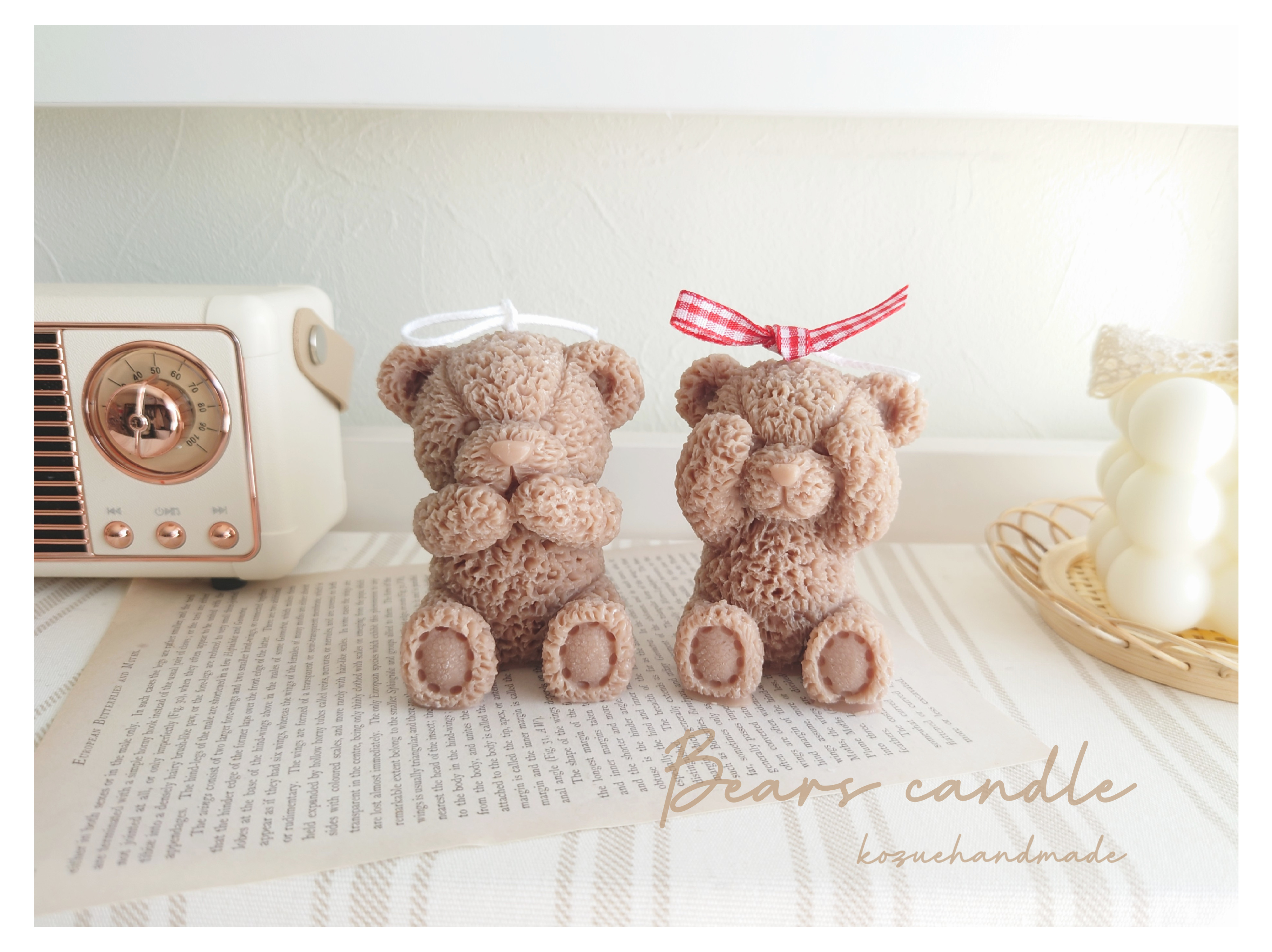 クマさんキャンドル Leon　ハンドメイド