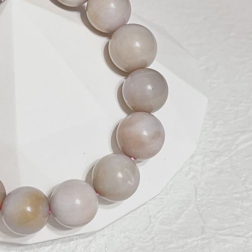 ミルキーパープル 天然石アラシャンアゲートブレスレット 彫刻