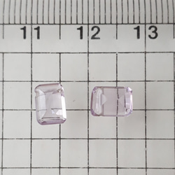 宝石質ピンクアメジスト　レクタングルファセットカット7×5mm　2個 6枚目の画像