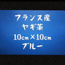 フランス産ヤギ革 ブルー 10cm×10cm 1枚目の画像