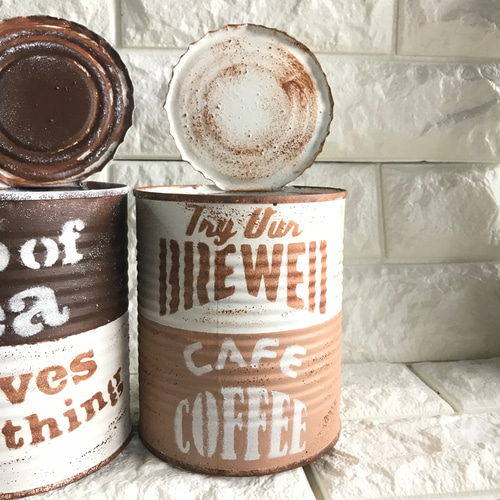 リメ缶・リメイク缶☆コーン＆カッププラ鉢☆2個セット（リメ缶