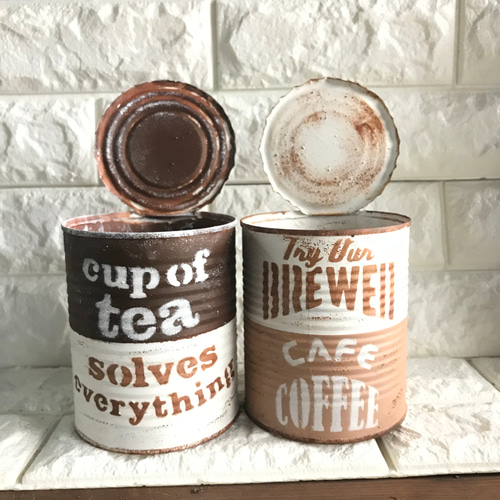 リメ缶 リメイク缶 【受注制作】業務用中サイズ 2個セット