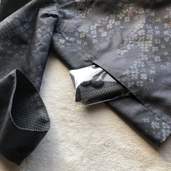 アンティーク大島紬のノーカラージャケット　リバーシブル　着物リメイク 5枚目の画像