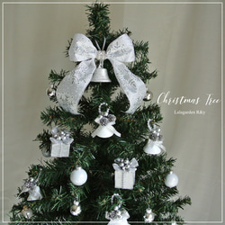 ホワイトベル　クリスマスオーナメント　シルバーの木の実 白のリボン　6個セット　クリスマスインテリア　R&yCH73 11枚目の画像