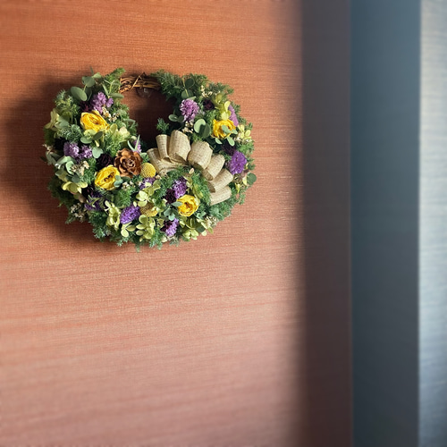 黄色いバラのアートフラワーリース リース atelier-plantsplanet