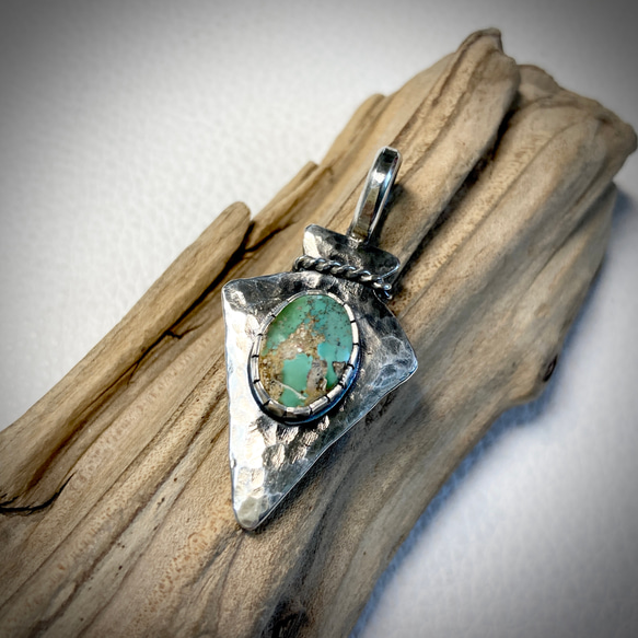 ペルシャン ターコイズ シルバー ネックレス ペンダント#インディアン