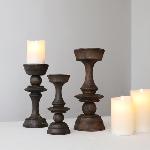 再制作 3点セット キャンドル スタンド クリスマス 植物台 ウッド