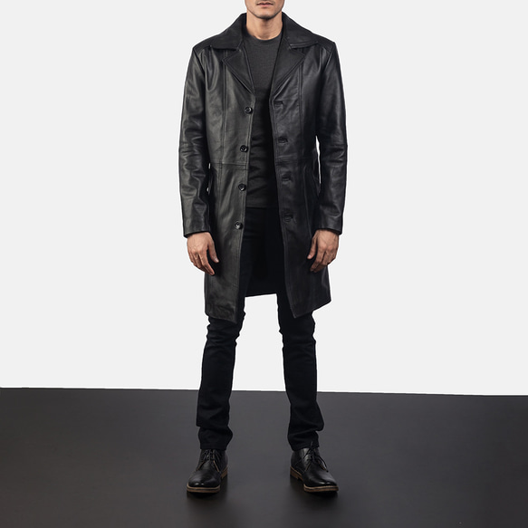 羊革・シープレザー トレンチコートメンズ Sheep Leather Trench Coat for Men 3枚目の画像