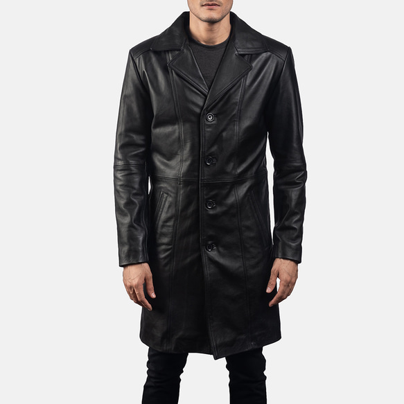 羊革・シープレザー トレンチコートメンズ Sheep Leather Trench Coat for Men 1枚目の画像