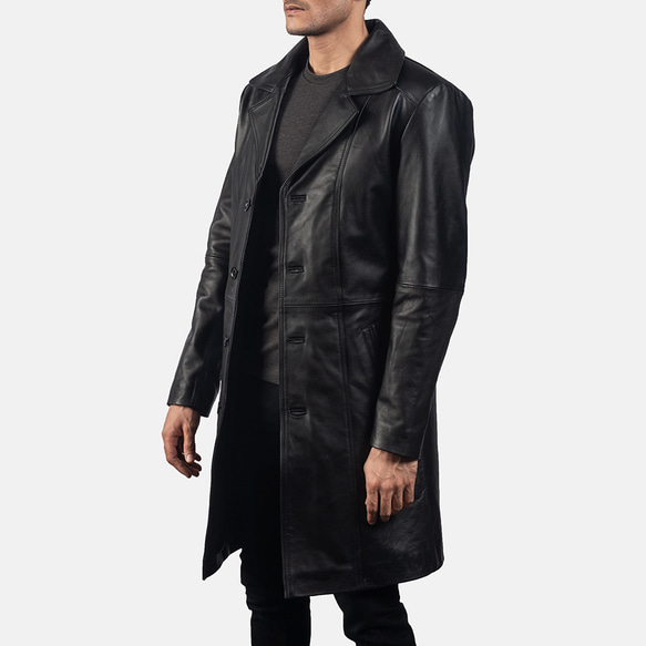 羊革・シープレザー トレンチコートメンズ Sheep Leather Trench Coat for Men 4枚目の画像