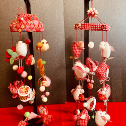 梅と雪兎の吊るし飾り　(5本吊り) 6枚目の画像