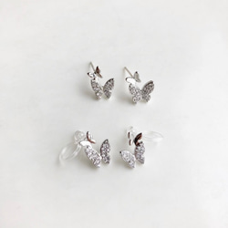 (全2色)Butterfly crystal piece/ear cuff 3枚目の画像