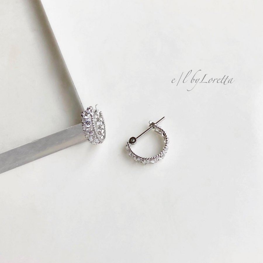 K10 CZ hoop pierce(White Gold)